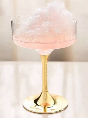 Anthropologie NIB 2 Pack Zaza Honey Luster Stemless Martini Glasses Iridescent